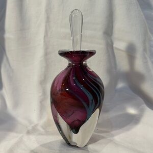Artistic Glass Vase with Rich Purple and Blue Hues